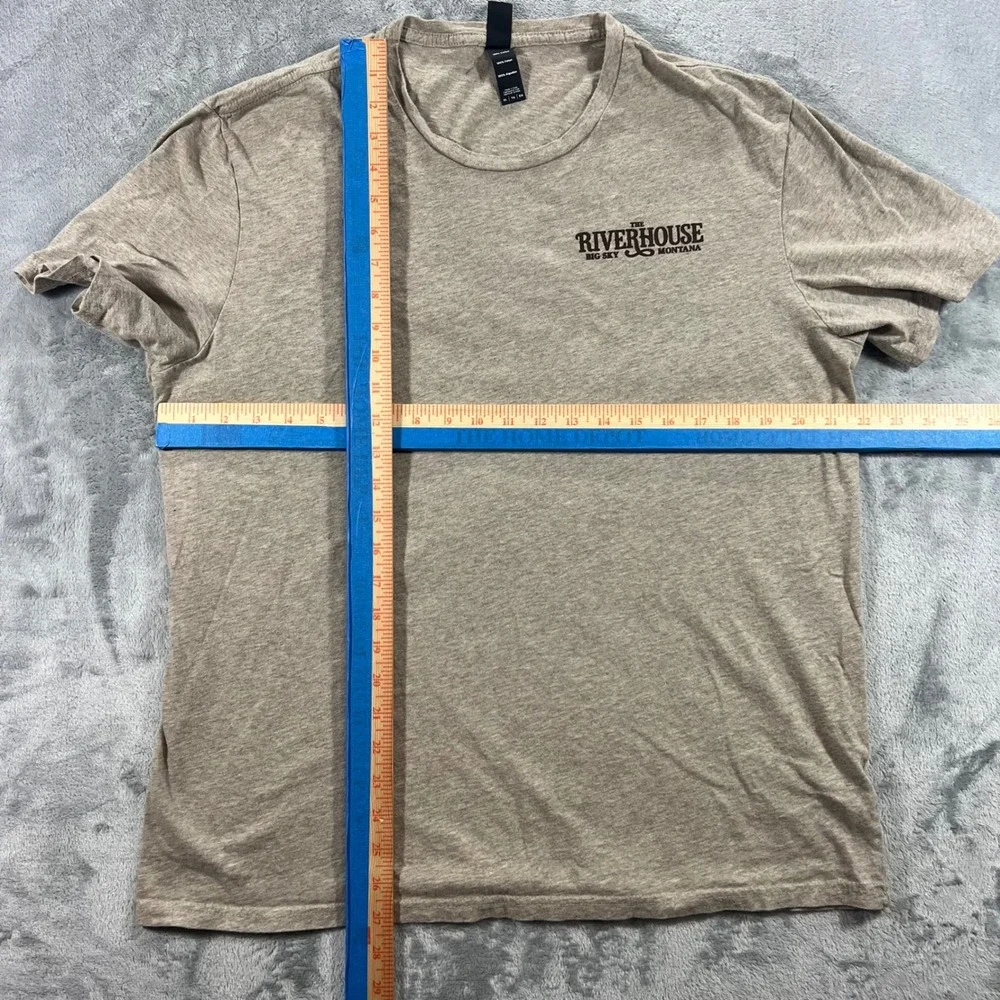 DISTRICT The Riverhouse Big Sky Montana T-Shirt Mens XL Tan Graphic Tee - Picture 7 of 15